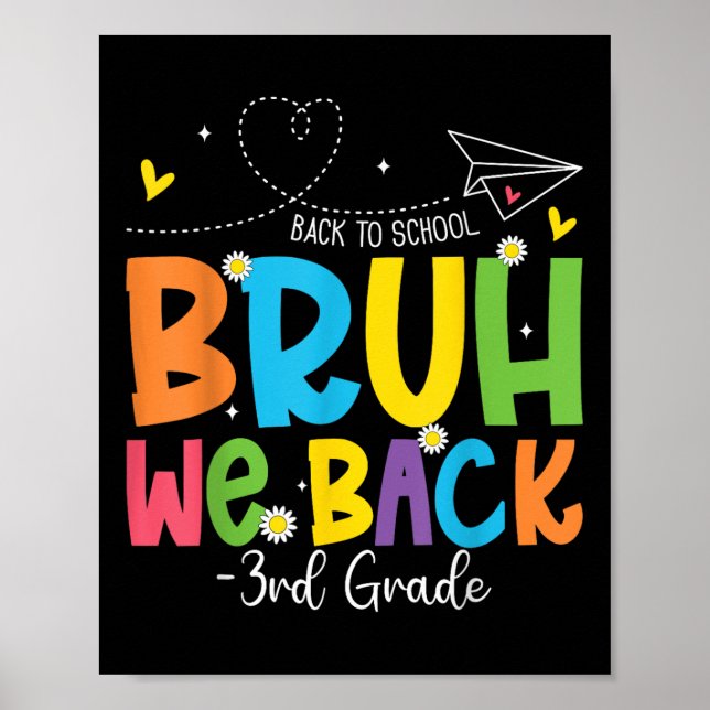 Bruh We Back 3rd Grade Back To School Third Grade  Poster (Front)