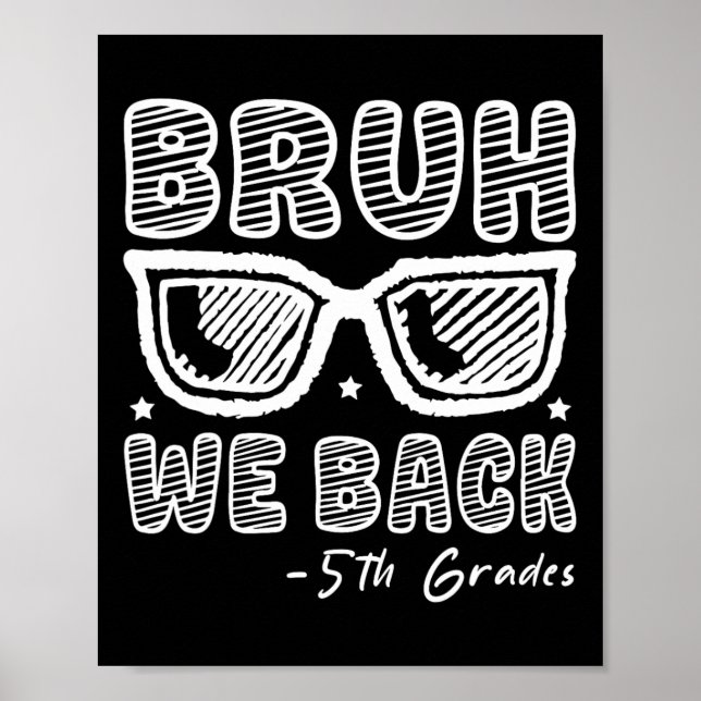 Bruh We Back 5th Graders First Day Of School Back  Poster (Front)