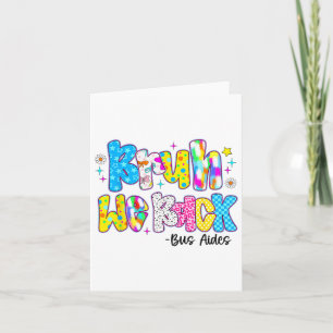 Bruh We Back Bus Aides Funny Back To School Card