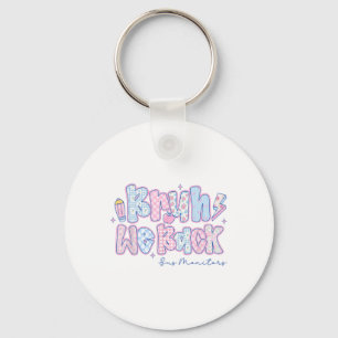 Bruh We Back Bus Monitors Flowers Back To School Key Ring