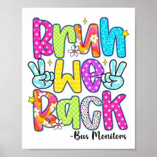 Bruh We Back Bus Monitors Leopard Back To School Poster
