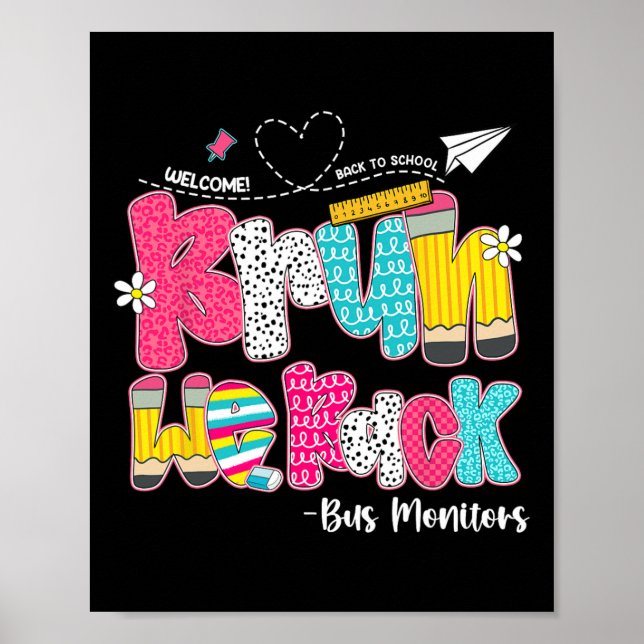 Bruh We Back Bus Monitors Welcome Back To School  Poster (Front)