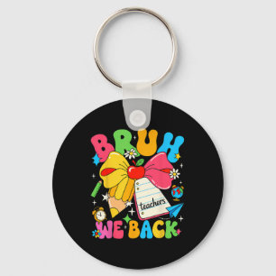 Bruh We Back Fifth Grade Pencil Bow Back To School Key Ring