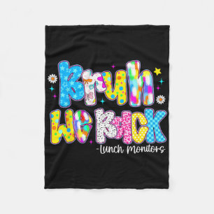 Bruh We Back Lunch Monitors Cute Back To School Fleece Blanket