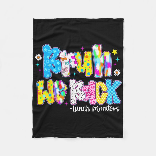 Bruh We Back Lunch Monitors Cute Back To School  Fleece Blanket (Front)