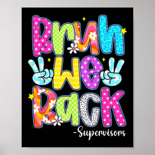 Bruh We Back Supervisors Chequered Back To School Poster