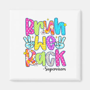 Bruh We Back Supervisors Leopard Back To School Magnet