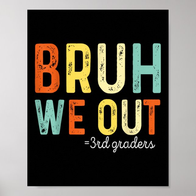 Bruh We Out 3rd Graders Third Grade Graduation  Poster (Front)