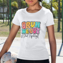 Bruh We Out Funny Colourful Retro T-Shirt