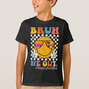 Bruh We Out Groovy Last Day Of School Teacher Kids T-Shirt