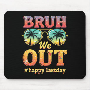 Bruh We Out Retro Sungl Last Day Of School Graduat Mouse Mat