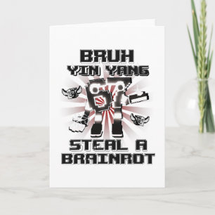 Bruh Yin Yang 67 Six Seven 6-7 Funny Brainrot For  Card