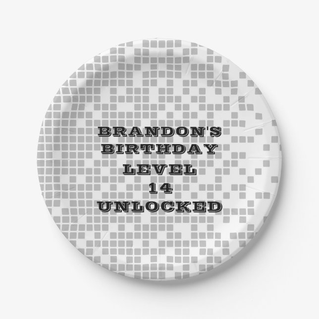 BRUH YOU IN Teen Boy Birthday Party Video Game Paper Plate (Front)