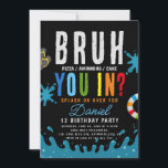 Bruh, You In? Teenager Boy Pool Birthday Invitation<br><div class="desc">Bruh Birthday Invitation,  Boy Pool Birthday Party Invitation,  Bruh It's My Birthday Invite,  Teenager Birthday invitation.</div>