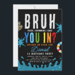 Bruh, You In? Teenager Boy Pool Birthday Invitation<br><div class="desc">Bruh Birthday Invitation,  Boy Pool Birthday Party Invitation,  Bruh It's My Birthday Invite,  Teenager Birthday invitation.</div>
