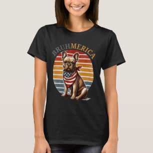 Bruhmerica French Bulldog USA American Flag Vintag T-Shirt
