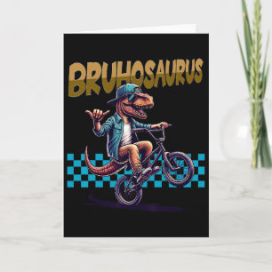 Bruhosaurus T-rex Dinosaur Riding Bmx Bike - Boys  Card