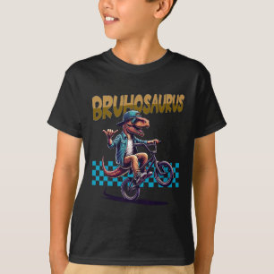 Bruhosaurus T-rex Dinosaur Riding Bmx Bike - Boys  T-Shirt