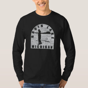 Bruin Lake Ice Fishing Michigan T-Shirt