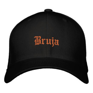 Bruja Witch Personalize Name on Back of Black Embroidered Hat