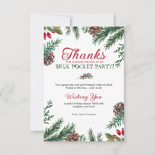 Bruk Pocket Christmas and Thank You Cards (Front)