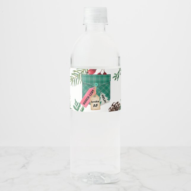 Bruk Pocket Christmas Water Bottle Labels (Front)