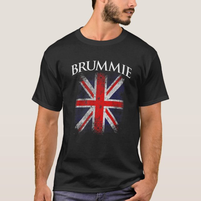Brummie Vintage Retro British Flag Funny T-Shirt (Front)