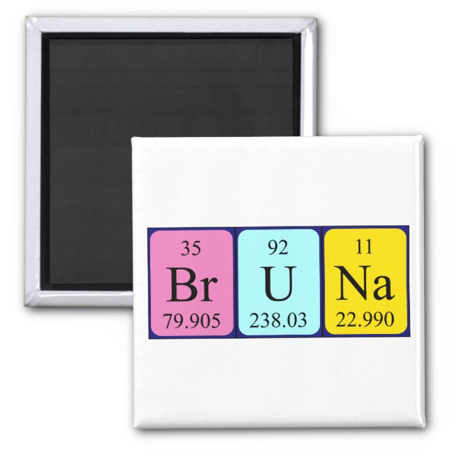 Bruna periodic table name magnet (Front)