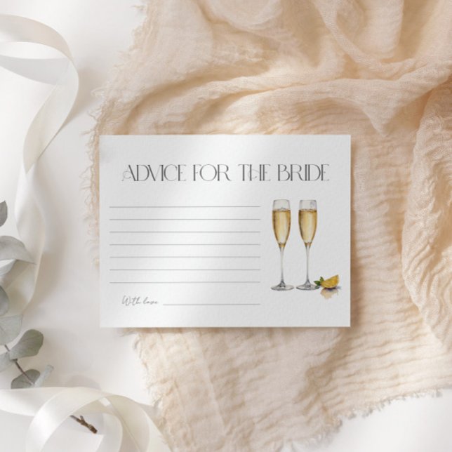 Brunch And Bubbly Advice For The Bride Enclosure Card (Creator Uploaded)