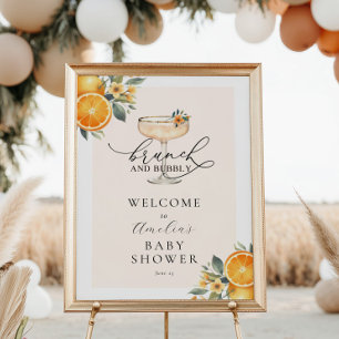 Brunch and Bubbly Baby Shower Welcome Sign