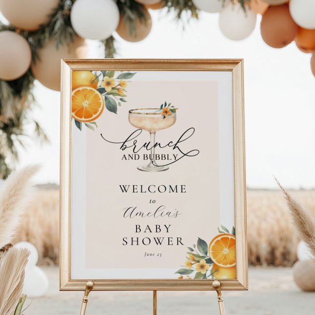 Brunch and Bubbly Baby Shower Welcome Sign (Creator Uploaded)