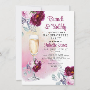 Brunch And Bubbly Bachelorette Party Invitation