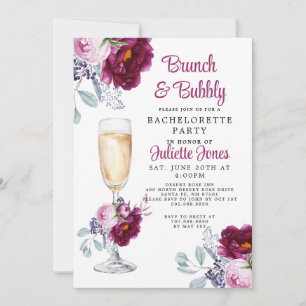 Brunch And Bubbly Bachelorette Party Invitation