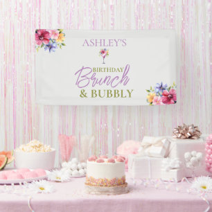 Brunch and Bubbly Birthday Banner