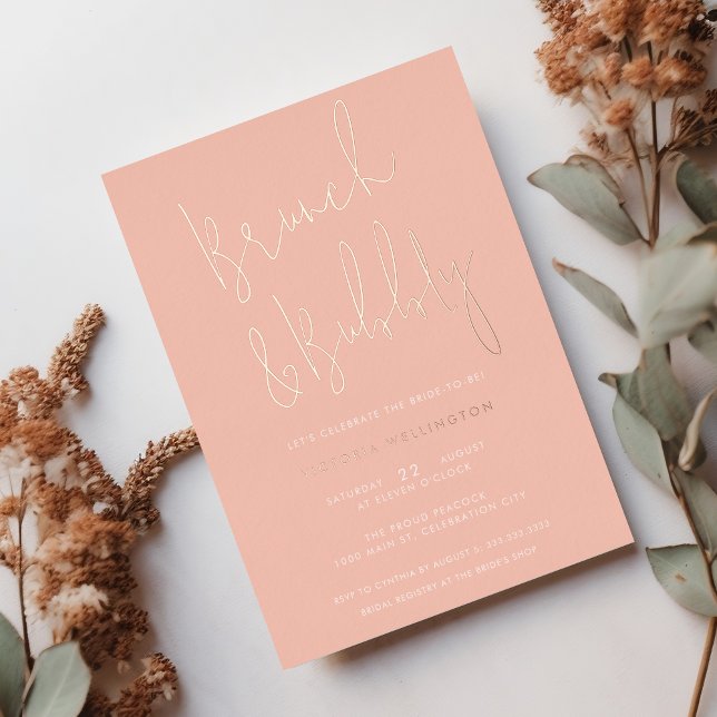 Brunch and Bubbly Blush Pink Bridal Shower Gold (Creator Uploaded)