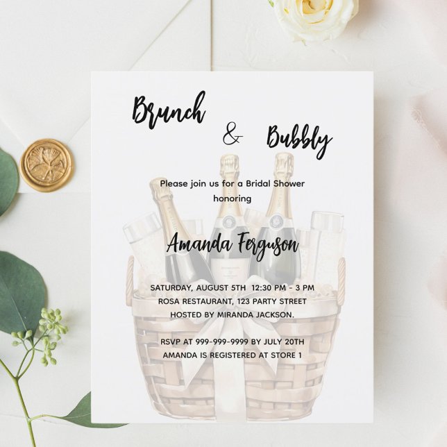 Brunch and bubbly boho Bridal Shower invitation (Creator Uploaded)