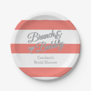 Brunch and Bubbly Bridal Shower 7 Inch Paper Plate