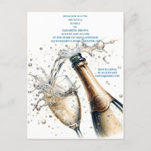 Brunch and Bubbly Bridal Shower Announcement Postcard