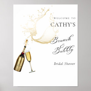 Brunch and Bubbly Bridal Shower Champagne Welcome  Poster