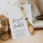 Brunch and Bubbly Bridal Shower Invitation<br><div class="desc">Brunch and Bubbly Bridal Shower Invitation. Designed with a beautiful watercolor Gold Champagne Bottle. Most lettering is editable. Matching items in our store Cava Party Design.</div>