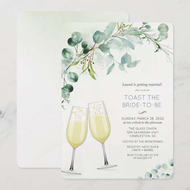 Brunch and Bubbly Bridal Shower Invitation (Front/Back)