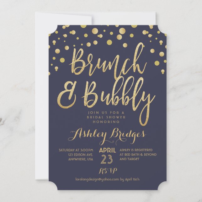 Brunch and Bubbly Bridal Shower Invitation (Front)