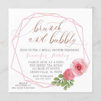 BRUNCH AND BUBBLY BRIDAL SHOWER INVITE