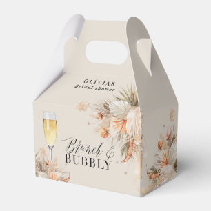 Brunch and bubbly Bridal shower pampas grass Favor Favour Box