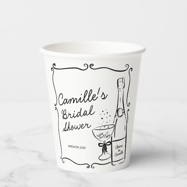 Brunch and Bubbly Bridal Shower Paper Cups (Front)