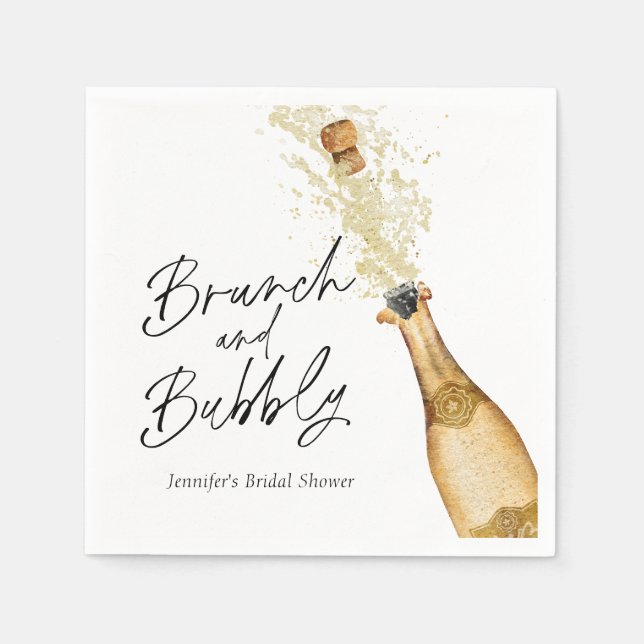 Brunch and Bubbly Bridal Shower Personalised Napkin (Front)
