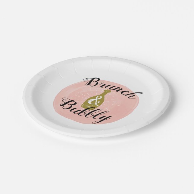 Brunch and Bubbly Bridal Shower Plates (Angled)