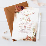 Brunch and Bubbly Bridal Shower Rust Pampas Grass Invitation<br><div class="desc">Pampas grass and rust terracotta flowers bridal shower invitations - Brunch and Bubbly</div>