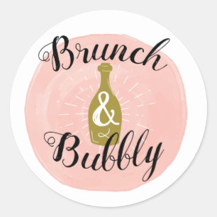 Brunch and Bubbly Bridal Shower Stickers