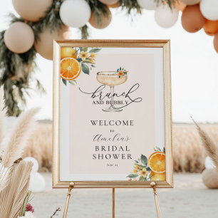 Brunch and Bubbly Bridal Shower Welcome Sign